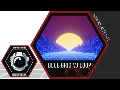 Blue Tron Grid Looping Video | Free VJ Loops | 4K Royalty Free Background Videos