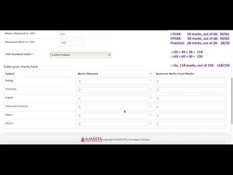 How to update your 12th marks in Amrita Online Admissions Portal - Tutorial (Telugu)