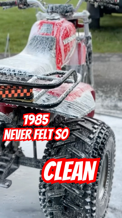 1985 was HOT! #honda #atc #3wheeler #atv #bigred #1980s #vintage #northernmichigan #cleaning #soap