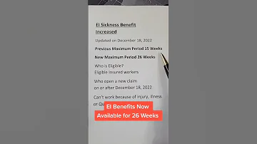 Employment Insurance EI Sickness Benefits Updated 