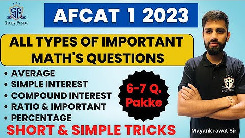 Important Questions & Concept of Math for Afcat 1 2023 | Maths for Afcat | Crash Course for Afcat