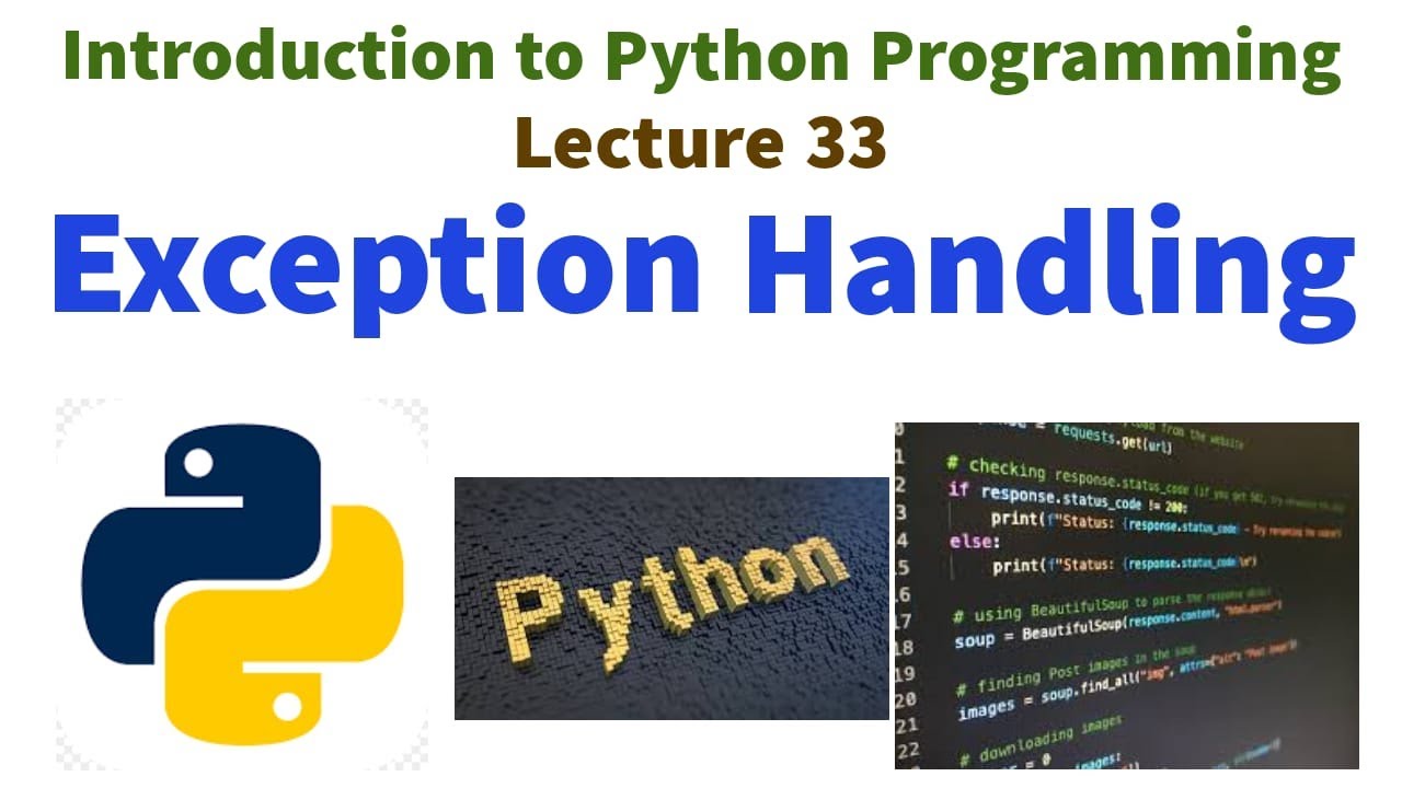 Exception Handling in Python || Introduction to Python Programming ...
