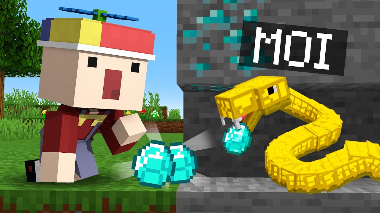 Troll ce KIKOO avec un Serpent PROTECTEUR sur Minecraft !