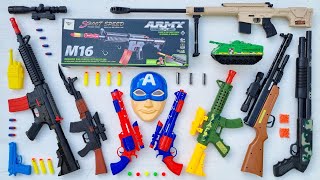 Review Sniper Rifles and Ak-47 Guns, Shotgun M16 Soft Bullet Gun Air Rifle Captain America Pistol