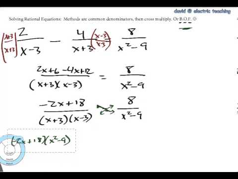 Advanced Algebra - Solving Rational Equations (and B.O.F.) - YouTube
