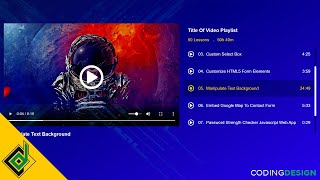 Video Playlist Gallery Like Udemy and Skillshare | HTML CSS JavaScript screenshot 5