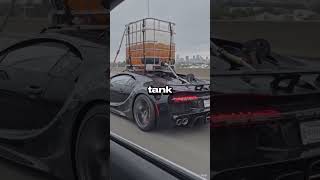He Mounted a FUEL TANK on His Bugatti Roof 💀 #CarHumor #Luxury #Shorts