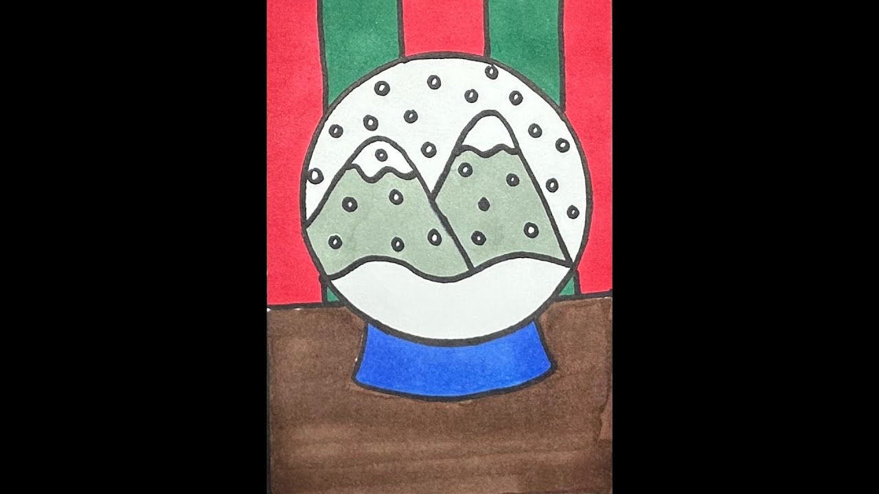 How to Draw a Snow Globe Easy Step by Step Drawing for Beginners ...