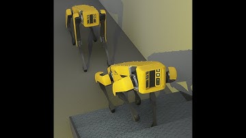 Boston Dynamics Spot Robot Simulation in Webots.