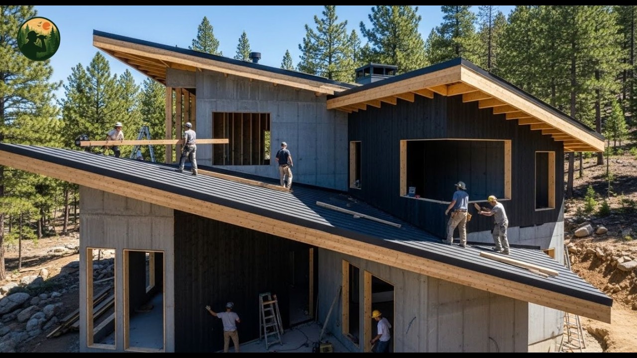Строительство современного дома в лесу – пошаговое руководство по строительству.