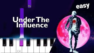 Video thumbnail of "Chris Brown - Under The Influence ~  EASY PIANO TUTORIAL"