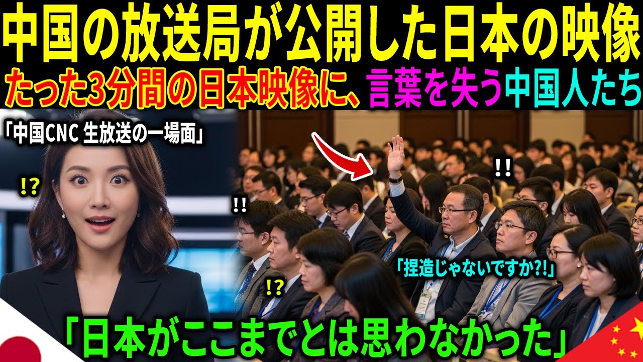 【海外の反応】中国、大混乱！「チュウゴクの放送局が公開したたった3分の日本映像」に絶句した人々、日本がこれほどとは知らなかった。
