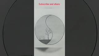 Circle drawing #easydrawing #easyscenery #drawing #scenery #art #easy #shorts #viral