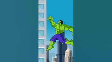 Red Hulk throws Hulk off the building Angry Hulk Transformation Animation