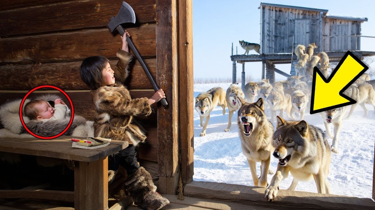 10-JÄHRIGES WAISEKIND aus JAKUTIEN KÄMPFT gegen 300 WÖLFE von 100kg, um ihre Baby-Schwester bei…