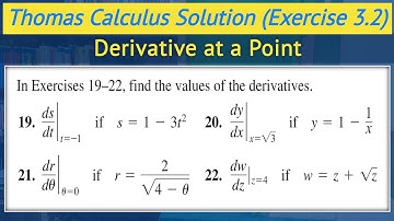 Derivative at a point urdu hindi | Thomas calculus solution exercise 3.2 Q19 to Q22 || Lec 16