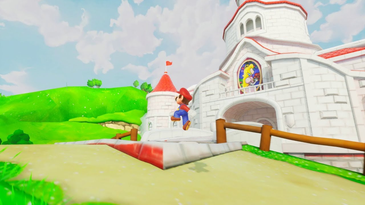 Super Mario 64 Remastered Tech Demo Youtube - super mario 64 peach s castle crossroad roblox