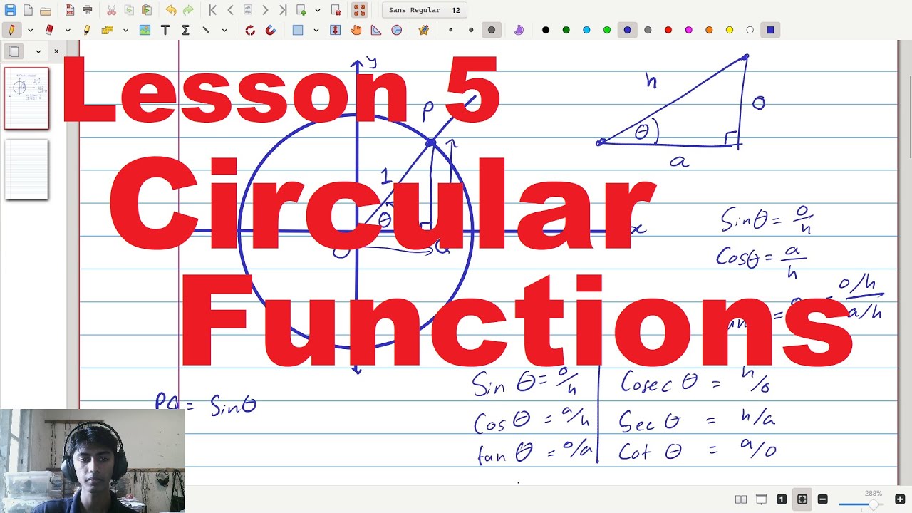 Circular Functions : Lesson 5 (Grade 12 English medium) - YouTube