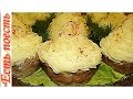 Мясные капкейки (кексы) с начинкой и картофелем/Meat cupcakes with filling