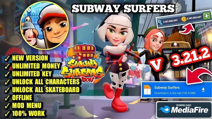 🔥 Download Subway Surfers 3.22.1 [Mod Money/Mod Menu] APK MOD