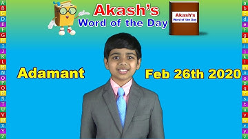 Word of the Day | Adamant | Akash Vukoti