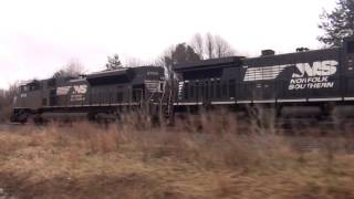 2 NS Engines w Same Numbers on Freight Train