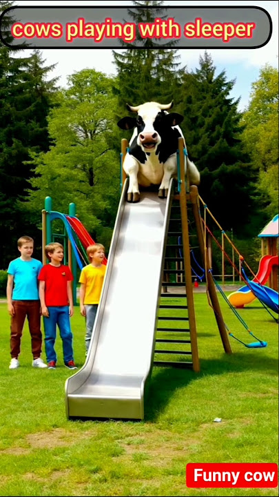 Funny cow playing with sleeper 🐄Cow cartoon #shorts #hamba strending #youtube