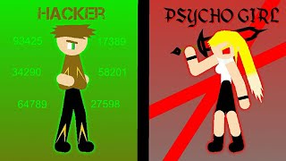 Psycho Girl VS Hacker (Minecraft Stickman Animation)