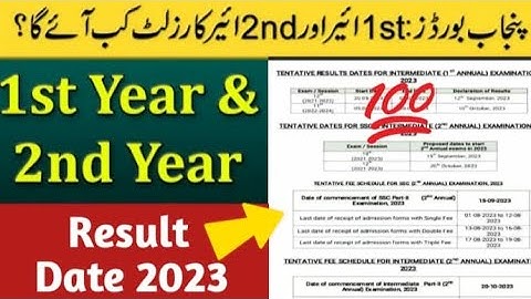 11th & 12th class result official date 2023 on punjab board website inter part 1 & 2 result date