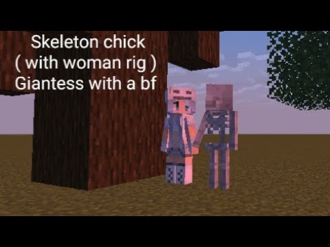 Giantess Growth Animation #126 ( Skeleton chick (with woman rig ) Giantess with a bf )