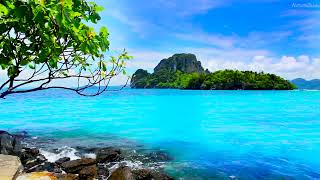 4k UHD Blue Sea & Island Summer Landscape. Ocean Sounds for Deep Sleep, Meditation, Healing 10 Hours by Nature Zilla 2,141 views 3 weeks ago 10 hours, 6 minutes
