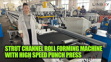 【Strut Channel】Linbay-Strut channel roll forming machine with high speed punch press