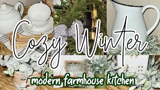 *NEW*  MODERN FARMHOUSE DECORATE WITH ME! // COZY WINTER FARMHOUSE KITCHEN // ROBIN LANE LOWE