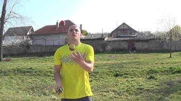 Juggling 4 balls inverted asynchronous fountain