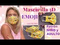 MASCARILLA EMOJI 3D PARA ADULTOS Y NIÑ@S - MAKE MASK 3D FOR ADULT & KIDS