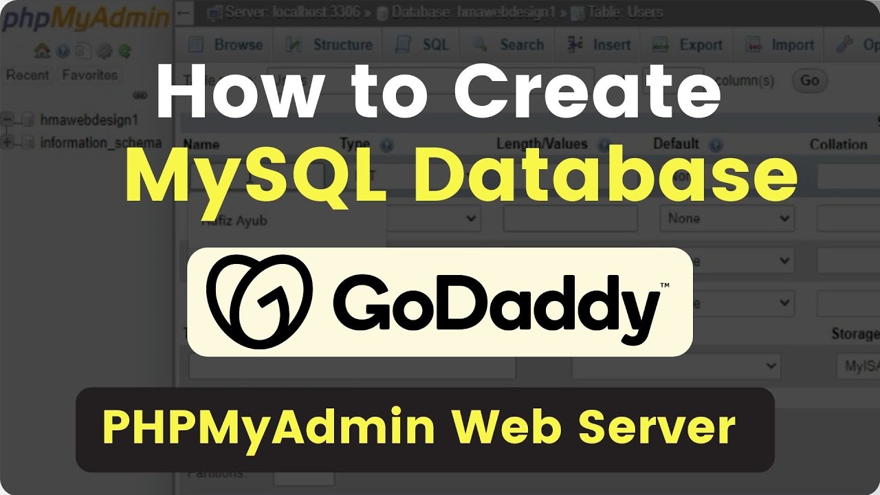 การสร้างฐานข้อมูล phpmyadmin  Update  How to Create MySQL Database in GoDaddy cPanel 2022 | Creating Database in GoDaddy Server