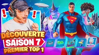 Découverte NOUVELLE SAISON 7 de FORTNITE ( Passe de combat + TOP 1 parapluie )