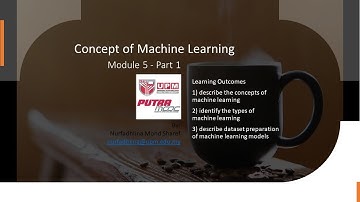 PutraMOOC || Data Analytics: Concepts of Machine Learning (ML Pt 1)