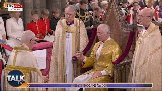 King Charles III receives Jewelled Sword of Offering and spurs to a Byzantine chant