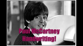 Paul McCartney Handwriting Analysis