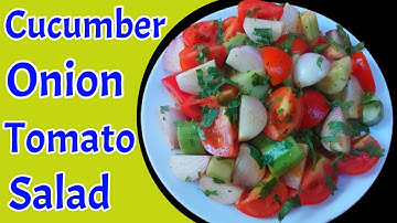 Cucumber Onion Tomato Simple Spicy Salad || Fresh Healthy Quick & Easy Salad | Salad For Weight Loss