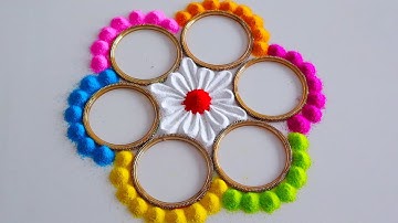 Happy Diwali Very Easy & Simple Rangoli | New Colourful Diwali Rangoli Design 2025
