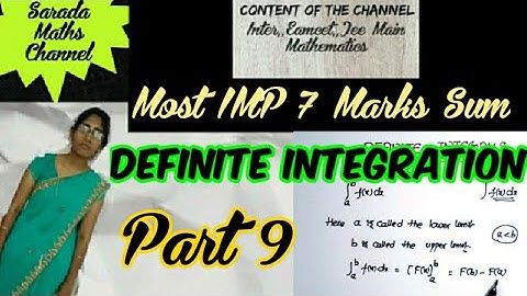 Definite Integration || Definite Integration Inter 2 nd Year || Maths 2B Integration