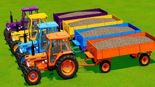 HARVEST & TRANSPORT POPLAR WITH OLD WOODEN TRAILERS & FORD TRACTORS ! FS22 screenshot 5