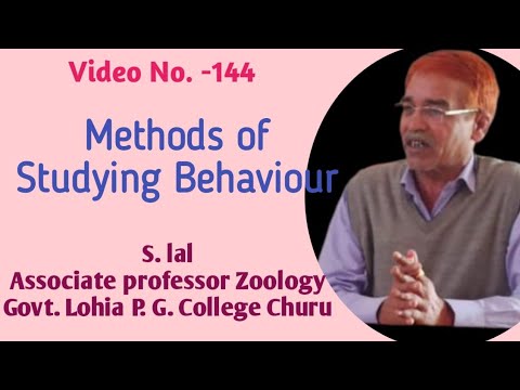 Methods of Studying Behaviour II Video No.-144 II