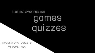 English Vocabulary Game Crossword Puzzle Clothes