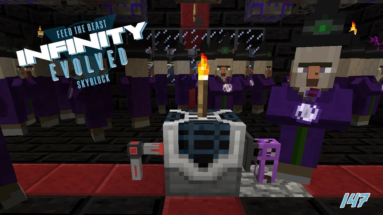 Villager & Hexen Spawner 🎓 FTB Infinity Evolved Skyblock #147 - YouTube