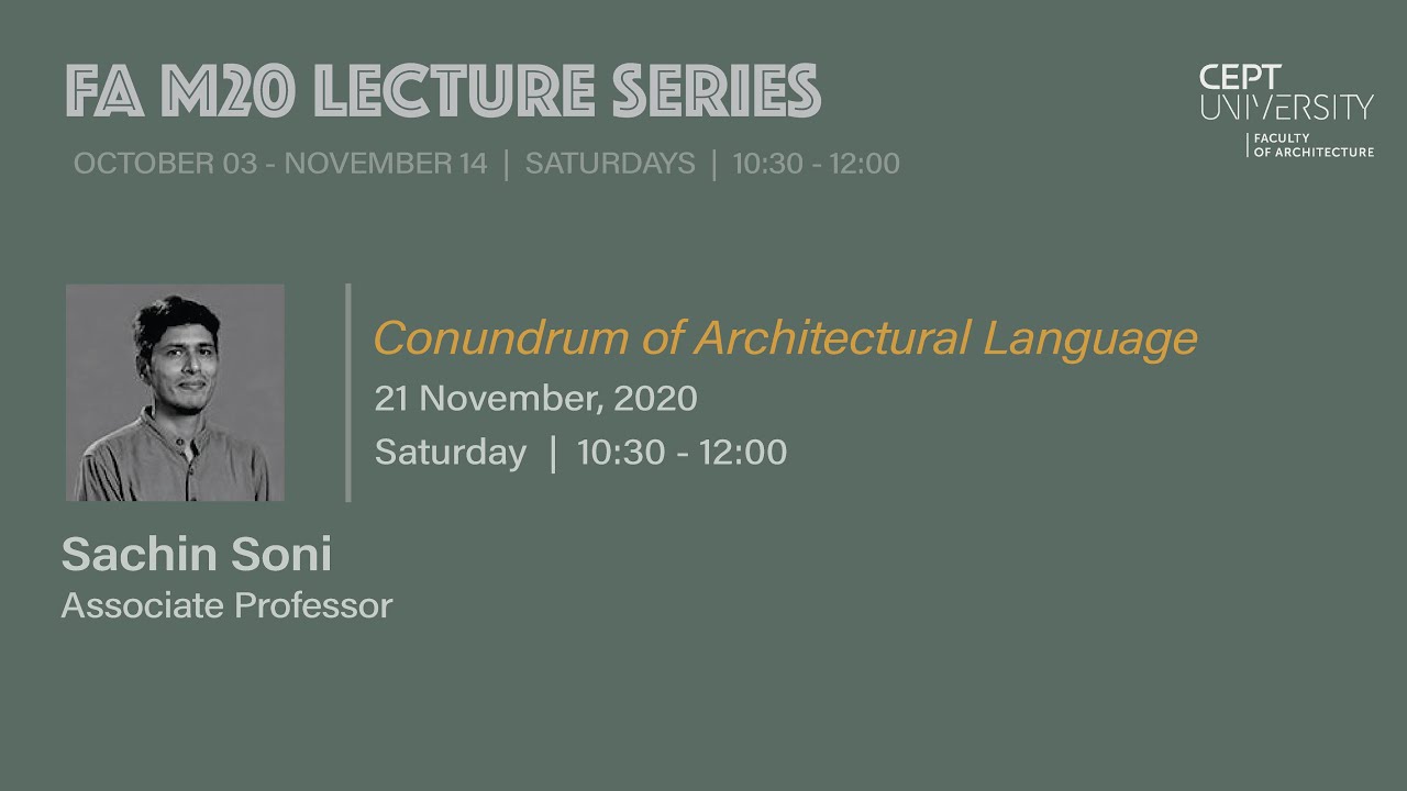 Talk by Sachin Soni | 21 Nov, 2020 | FA M20 Lecture series