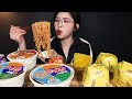 SUB)꼬들꼬들 육개장 컵라면에 밥버거 먹방!🍜 학창시절 추억 돋는 날,,🌟  Bap Burgers with Cup Ramyeon Mukbang ASMR