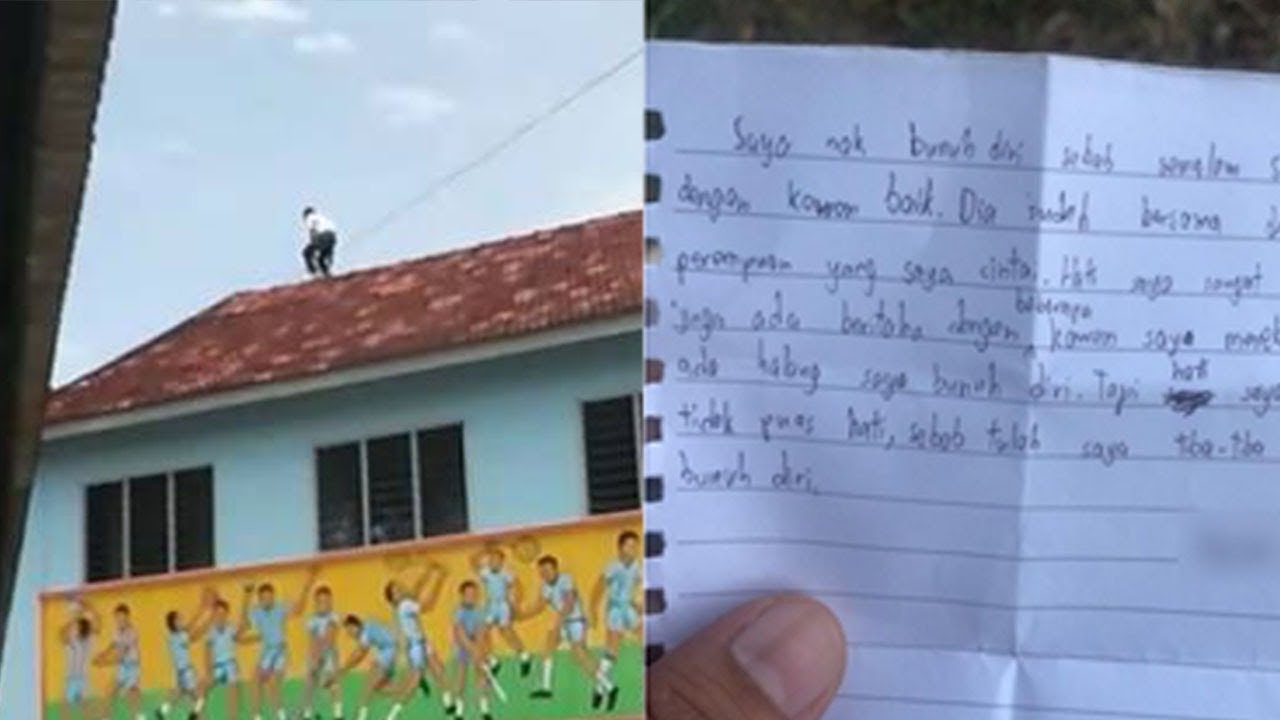 Kecewa Cinta Ditolak Pelajar Mencoba Terjun Dari Atap Sekolah Youtube